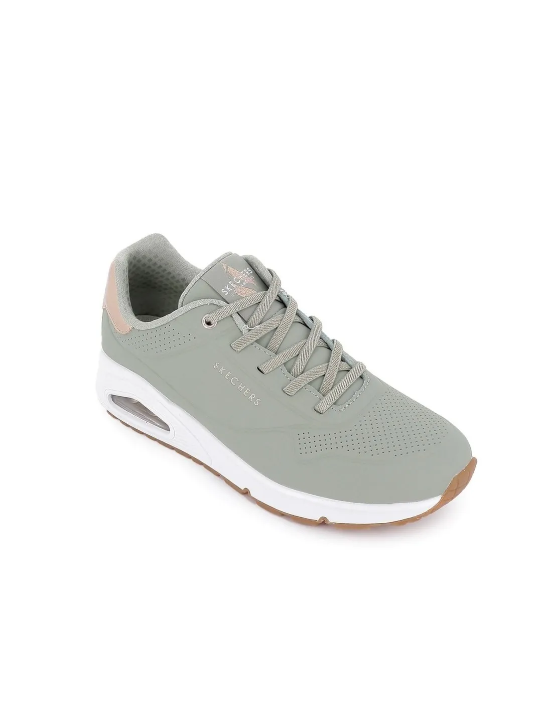 Sneakers cordones mujer camara de aire verde claro Skechers