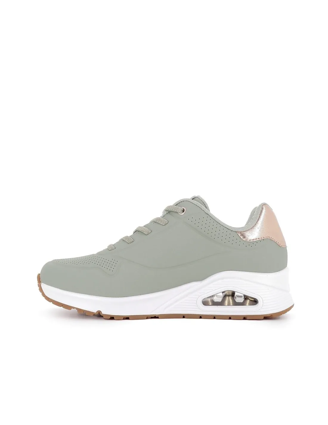 Sneakers cordones mujer camara de aire verde claro Skechers