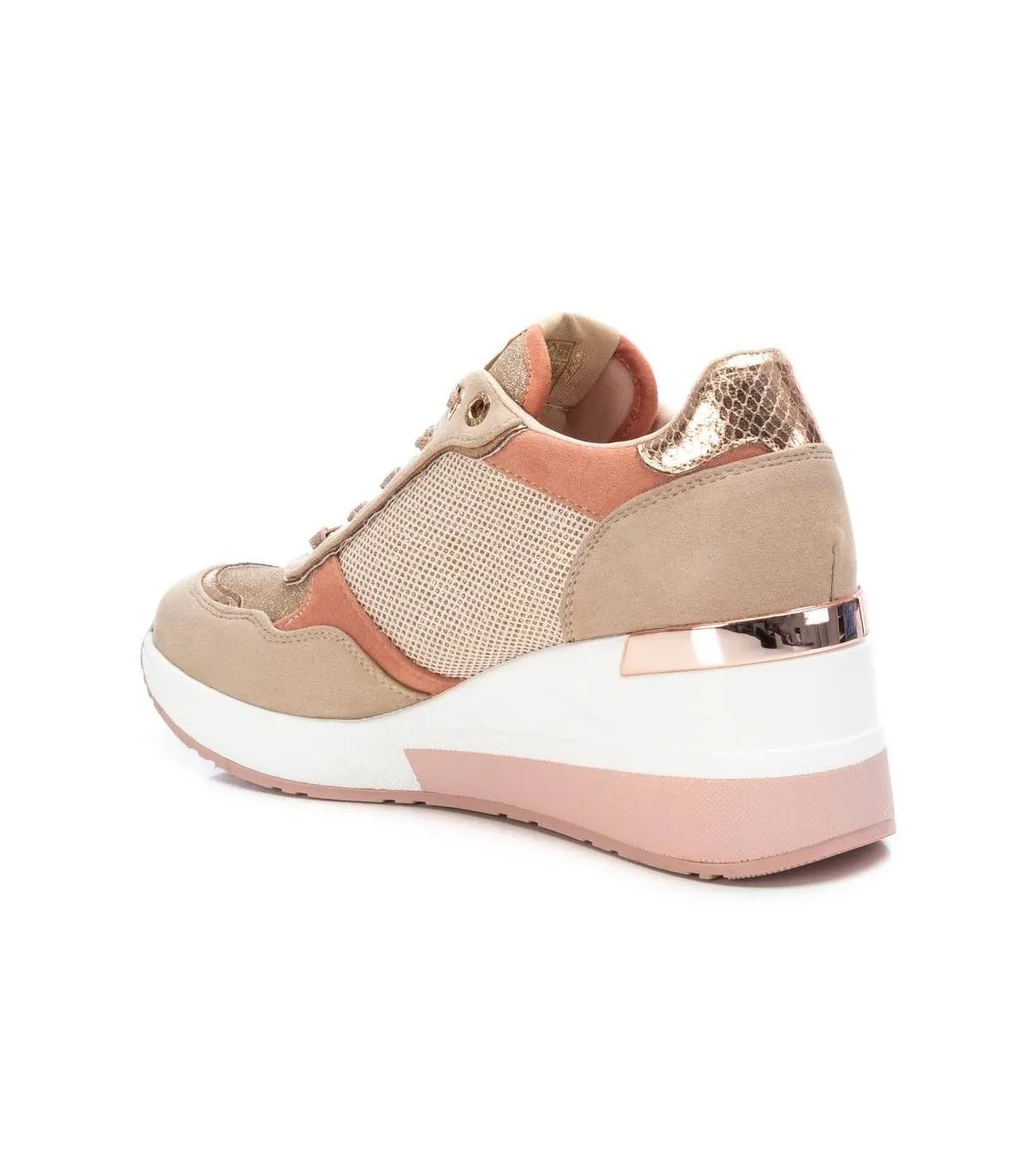 Sneakers en beige con cuña de mujer