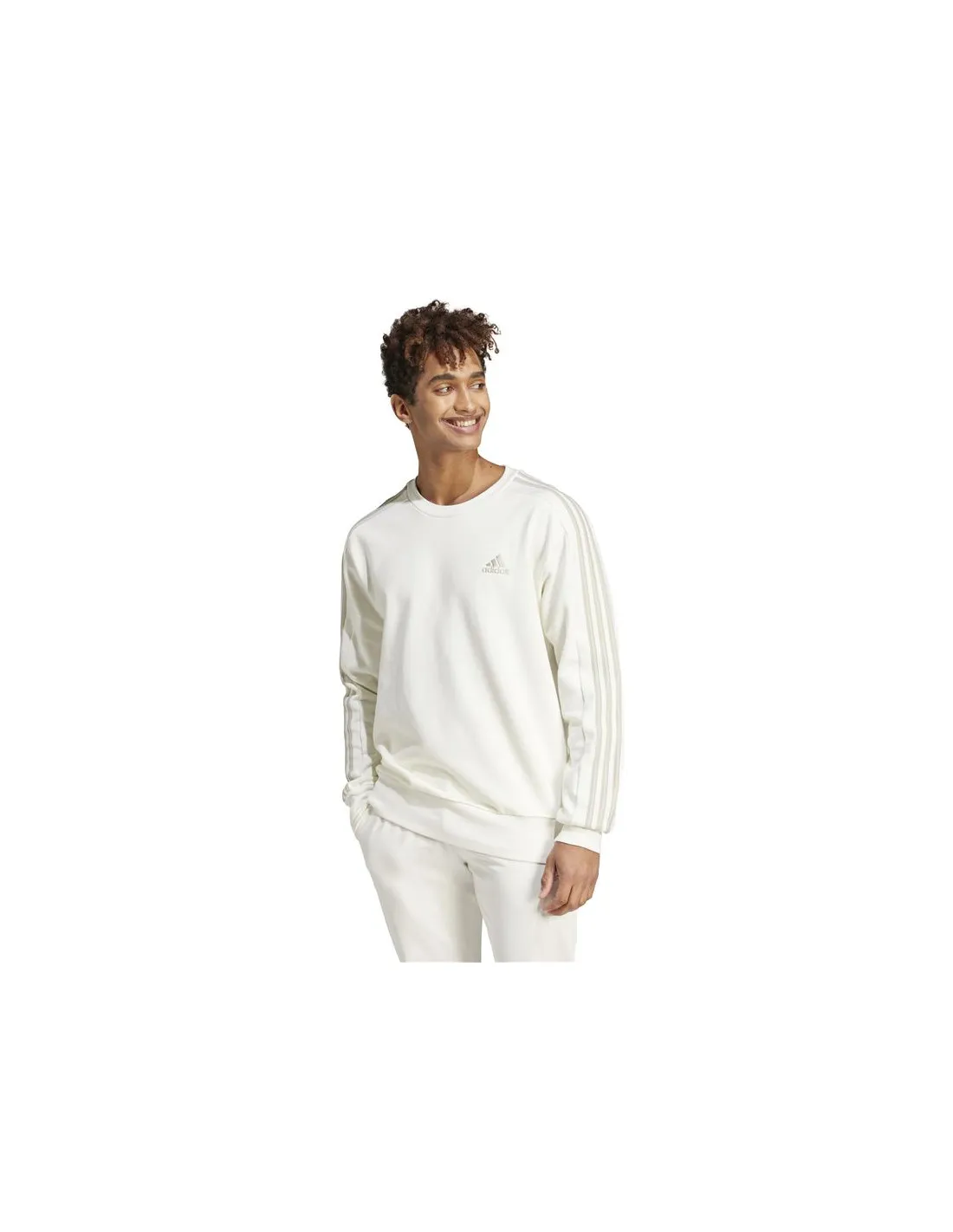 Sudadera adidas Essentials French Terry 3 Bandas Hombre Blanco