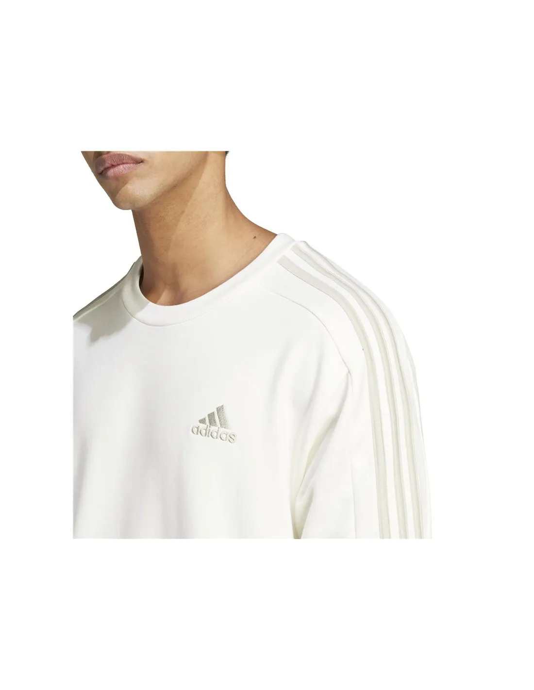 Sudadera adidas Essentials French Terry 3 Bandas Hombre Blanco