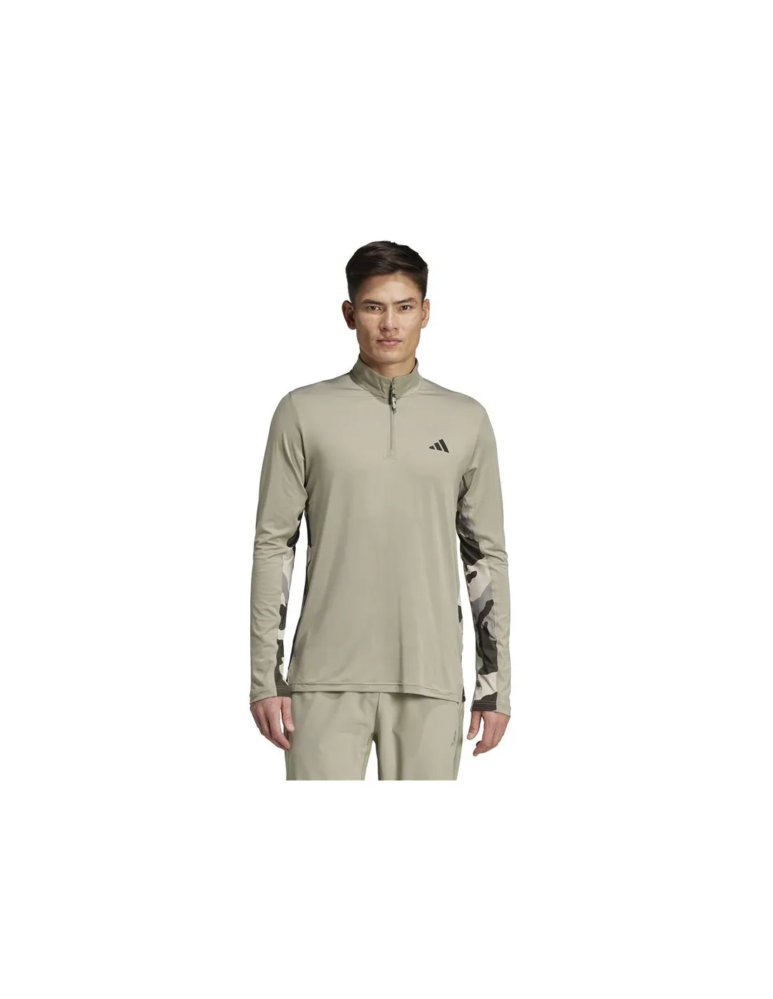 Sudadera adidas Train Essentials Camo Training 1/4 Zip Longsleeve Hombre Gris