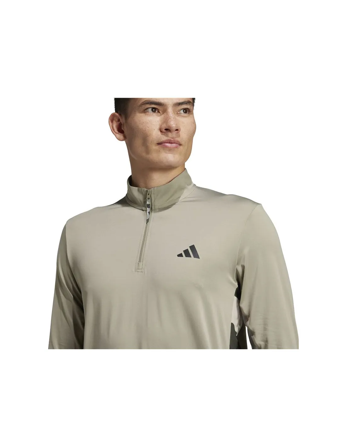 Sudadera adidas Train Essentials Camo Training 1/4 Zip Longsleeve Hombre Gris