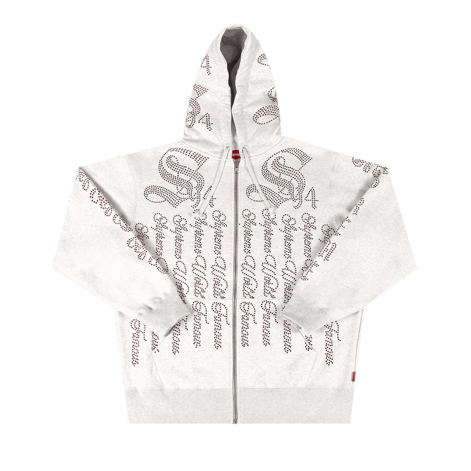 Supreme Rhinestone Zip Up Hooded Sweatshirt