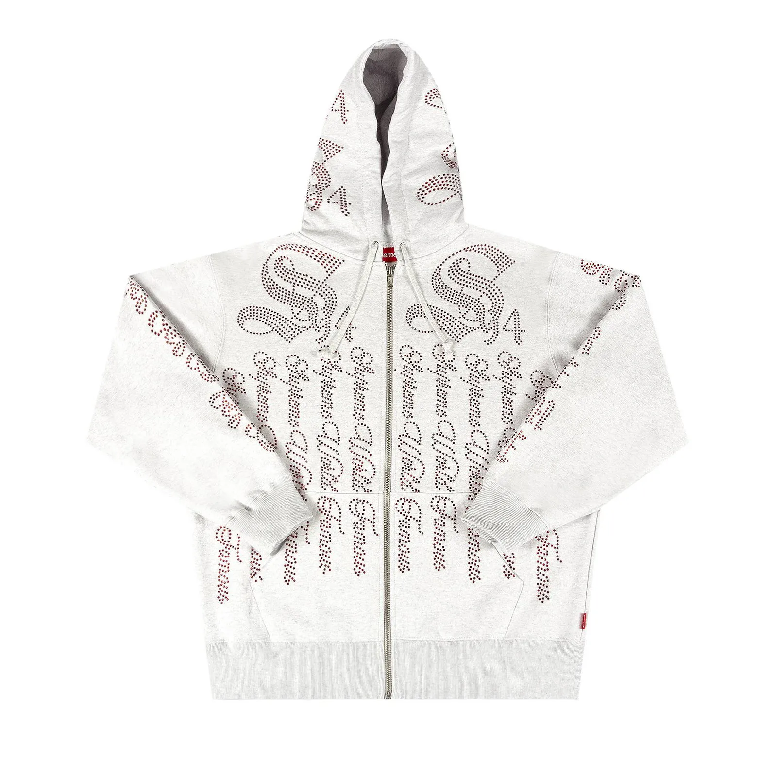 Supreme Rhinestone Zip Up Hooded Sweatshirt
