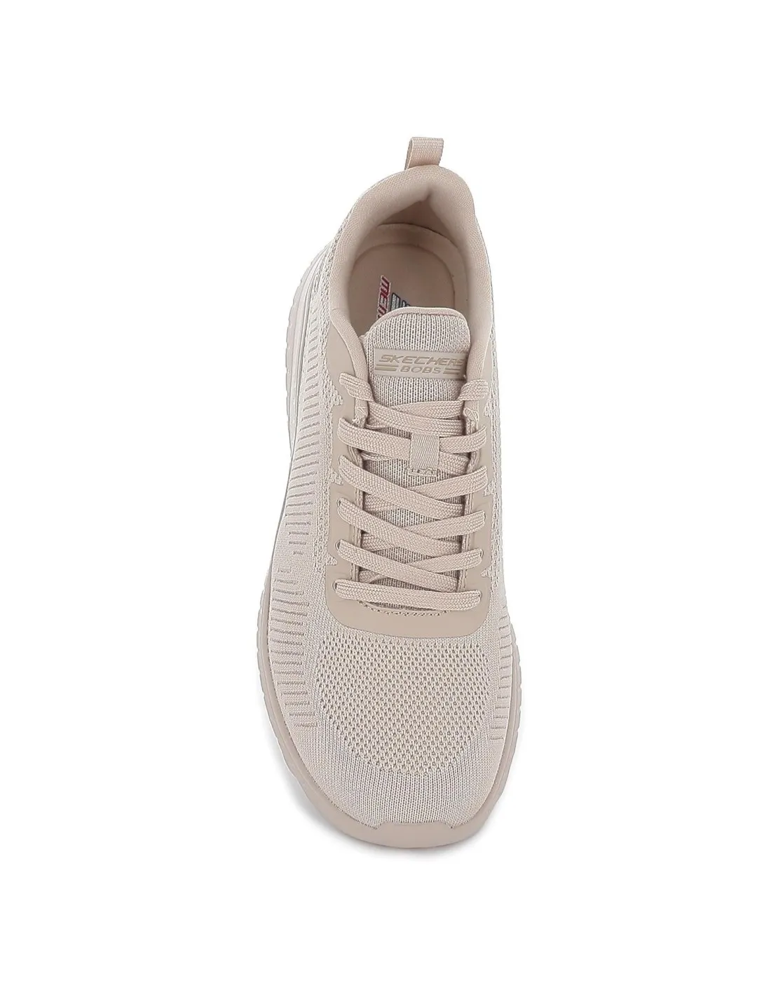 Tenis cordones mujer malla knit nude Skechers