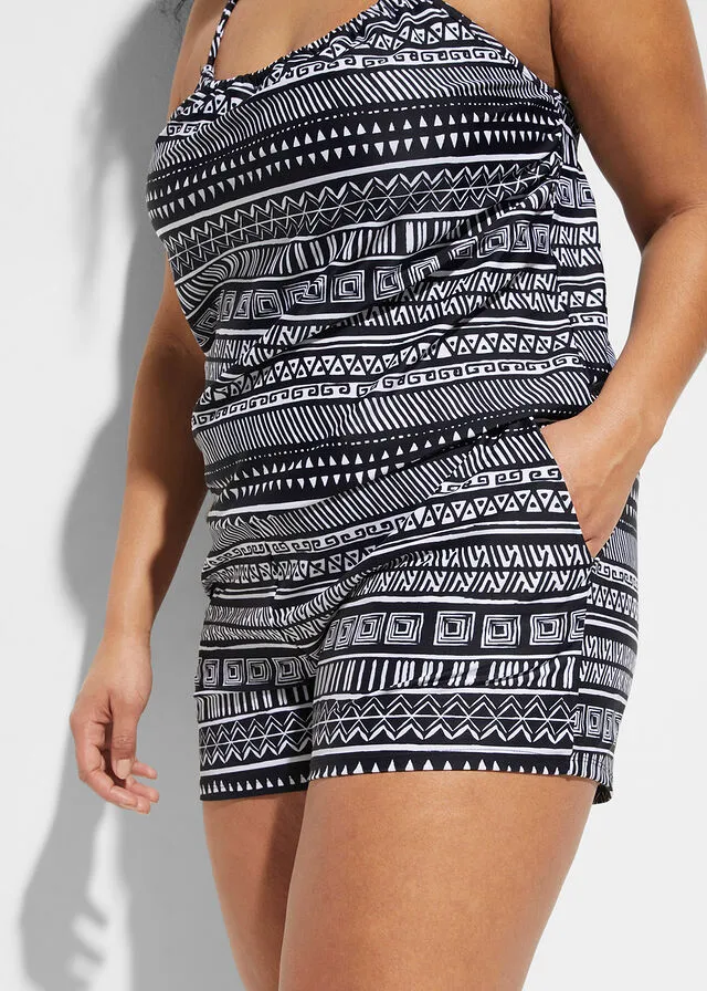 TRAJE DE BAñO NEGROBLANCO ESTAMPADO