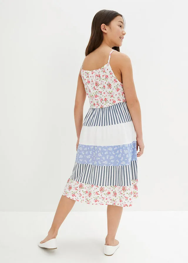 VESTIDO DE PUNTO BLANCO LANAAZUL INTERMEDIO ESTAMPADO