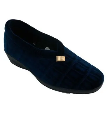 Zapatilla cerrada mujer adorno dorado Alberola en azul marino
