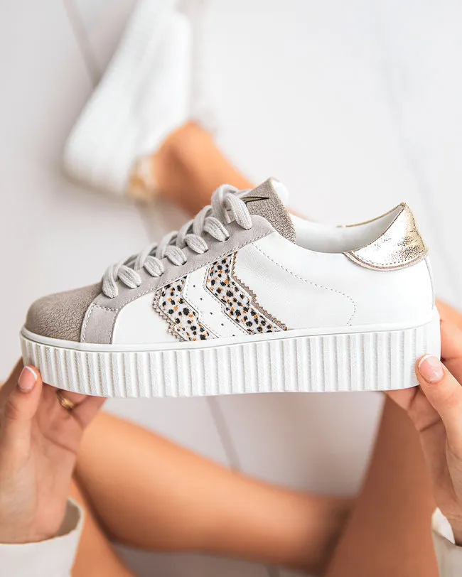 ZAPATILLA DE MUJER BLANCA CON CORDONES  CL59 WHITE