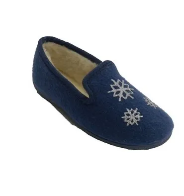 Zapatilla estar en casa mujer de paño con estrellas Soca en azul