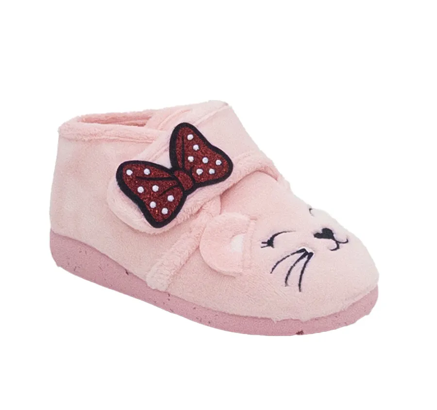 ZAPATILLA GARZÓN N4079.247 BOTA DE CASA PARA NIÑOS CÓMODA PANTUFLA VELCRO SUATEX ROSA 28672