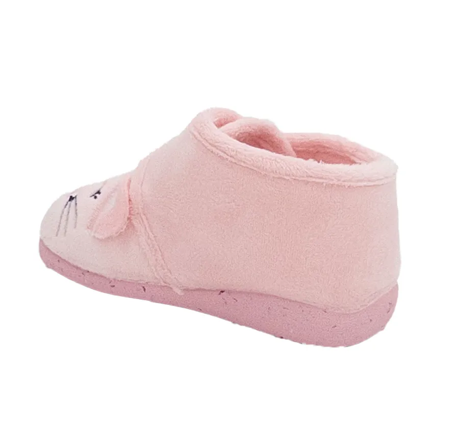 ZAPATILLA GARZÓN N4079.247 BOTA DE CASA PARA NIÑOS CÓMODA PANTUFLA VELCRO SUATEX ROSA 28672
