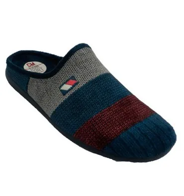 Zapatilla hombre abierta detrás simulando punto Calzamur en azul marino