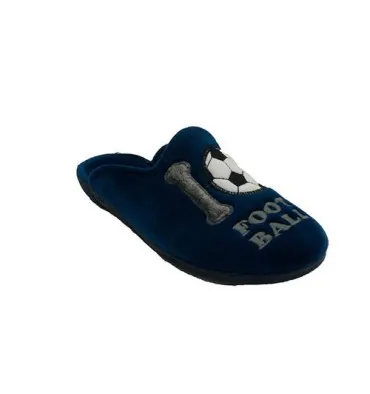 Zapatilla hombre abierta por detrás balón fútbol Alberola en azul marino