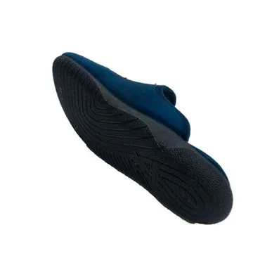 Zapatilla hombre abierta por detrás balón fútbol Alberola en azul marino