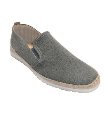 Zapatilla hombre borde cáñamo plantilla piel Calzamur en gris