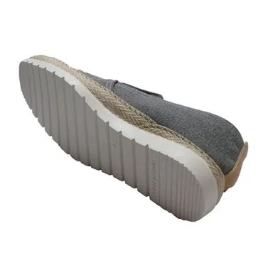 Zapatilla hombre borde cáñamo plantilla piel Calzamur en gris