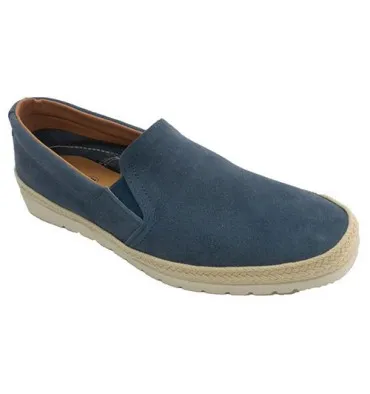 Zapatilla hombre cerrada gomas laterales cáñamo alrededor Calzamur en azul