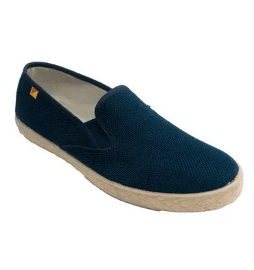 Zapatilla hombre cerrada plantilla cáñamo esparto Alberola en azul marino