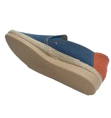 Zapatilla hombre con puntera y ribete esparto Alberola en azul marino