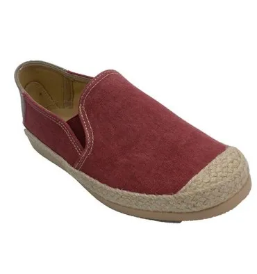 Zapatilla hombre con puntera y ribete esparto Alberola en granate
