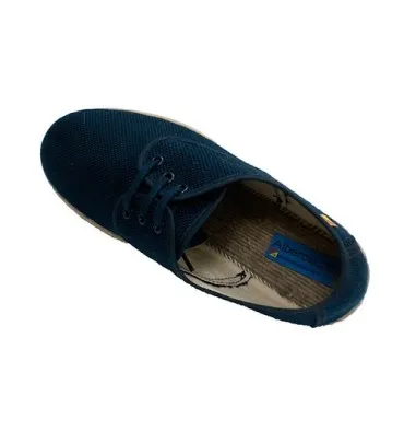 Zapatilla hombre cordones plantilla cáñamo esparto Alberola en azul marino