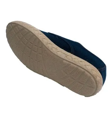 Zapatilla hombre cordones plantilla cáñamo esparto Alberola en azul marino