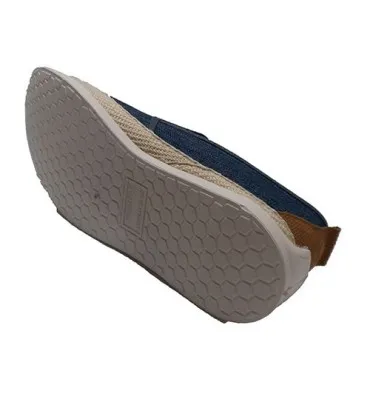 Zapatilla hombre de lona ribete cáñamo Muro en azul