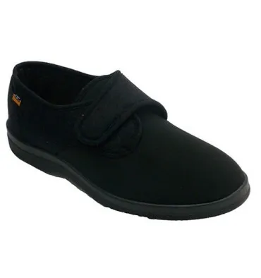 Zapatilla hombre velcro cerrada pala de licra Doctor Cutillas en negro