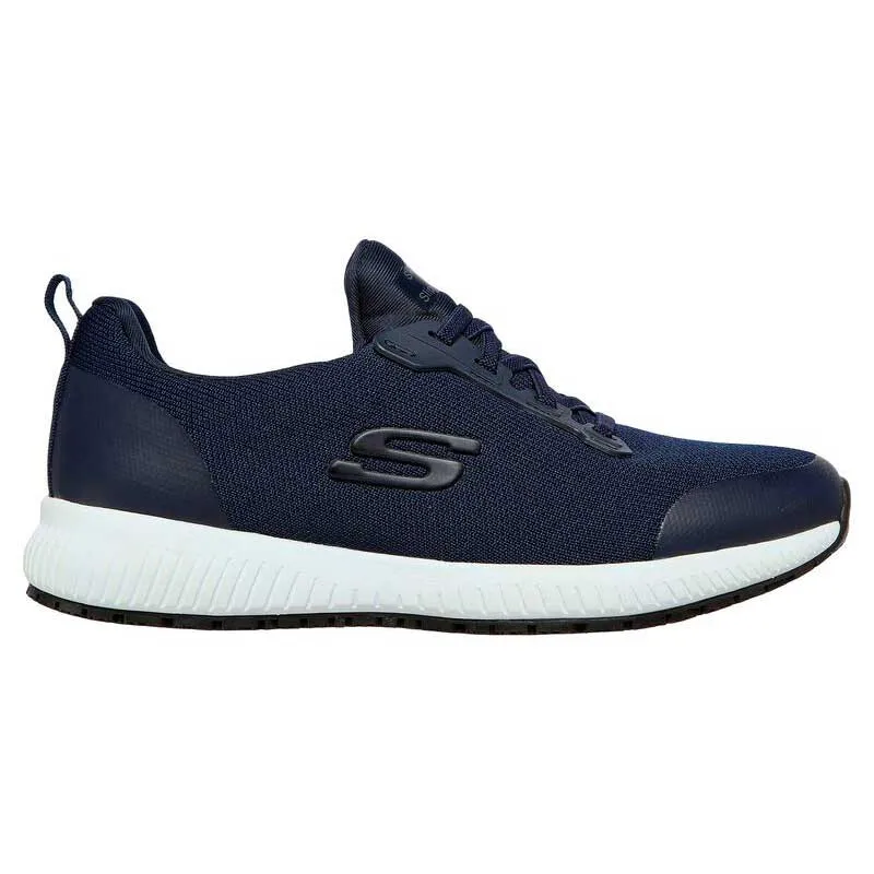 ZAPATILLA LABORAL DEPORTIVA CORDONES ELáSTICOS DE MUJER SQUAD SR MARINO  SKECHERS