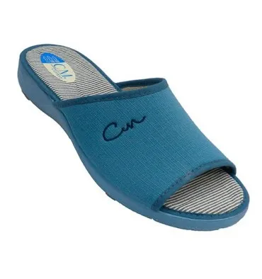Zapatilla mujer abierta punta y talón Calzamur en azul