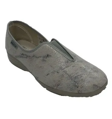 Zapatilla mujer cerrada con elástico empeine Muro en gris
