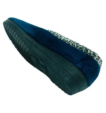 Zapatilla mujer cerrada invierno en serpiente dorado Alberola en azul