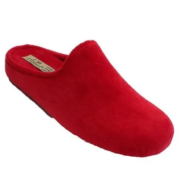 Zapatilla mujer invierno abierta detrás Calzamur en rojo
