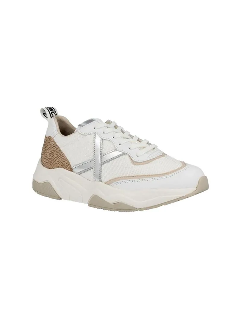 Zapatilla Mujer Munich Wave 129 Blanco Plata