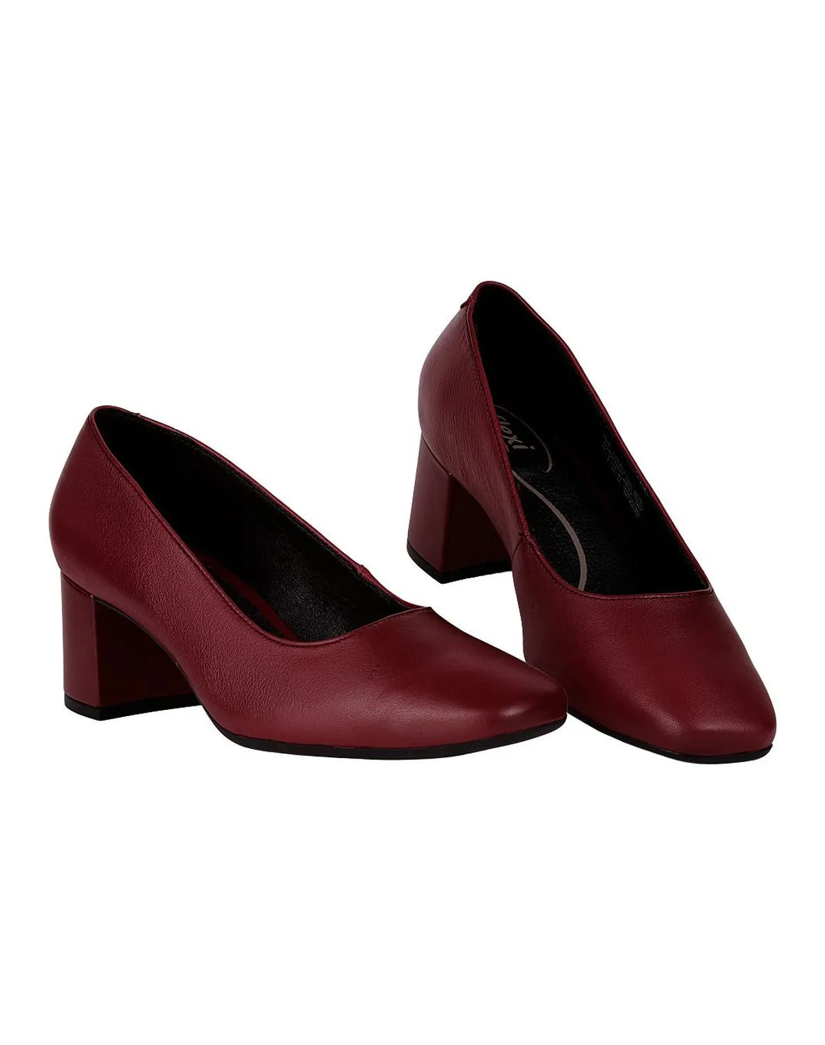 Zapatilla Mujer Tacon Vino Piel Flexi 02504068