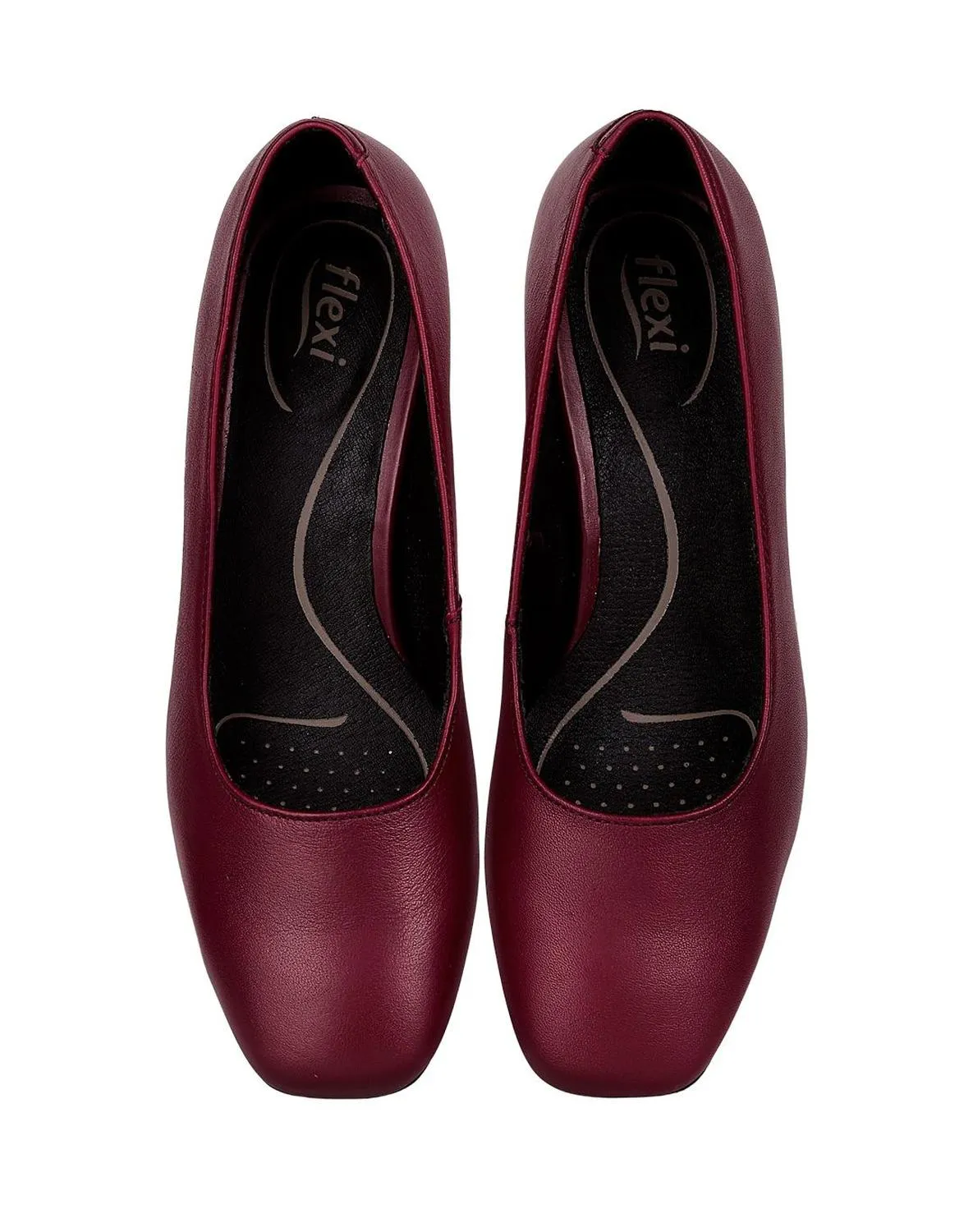 Zapatilla Mujer Tacon Vino Piel Flexi 02504068