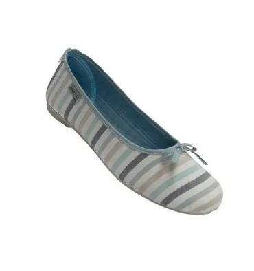 Zapatilla mujer tipo manoletina rayas Muro en combinado