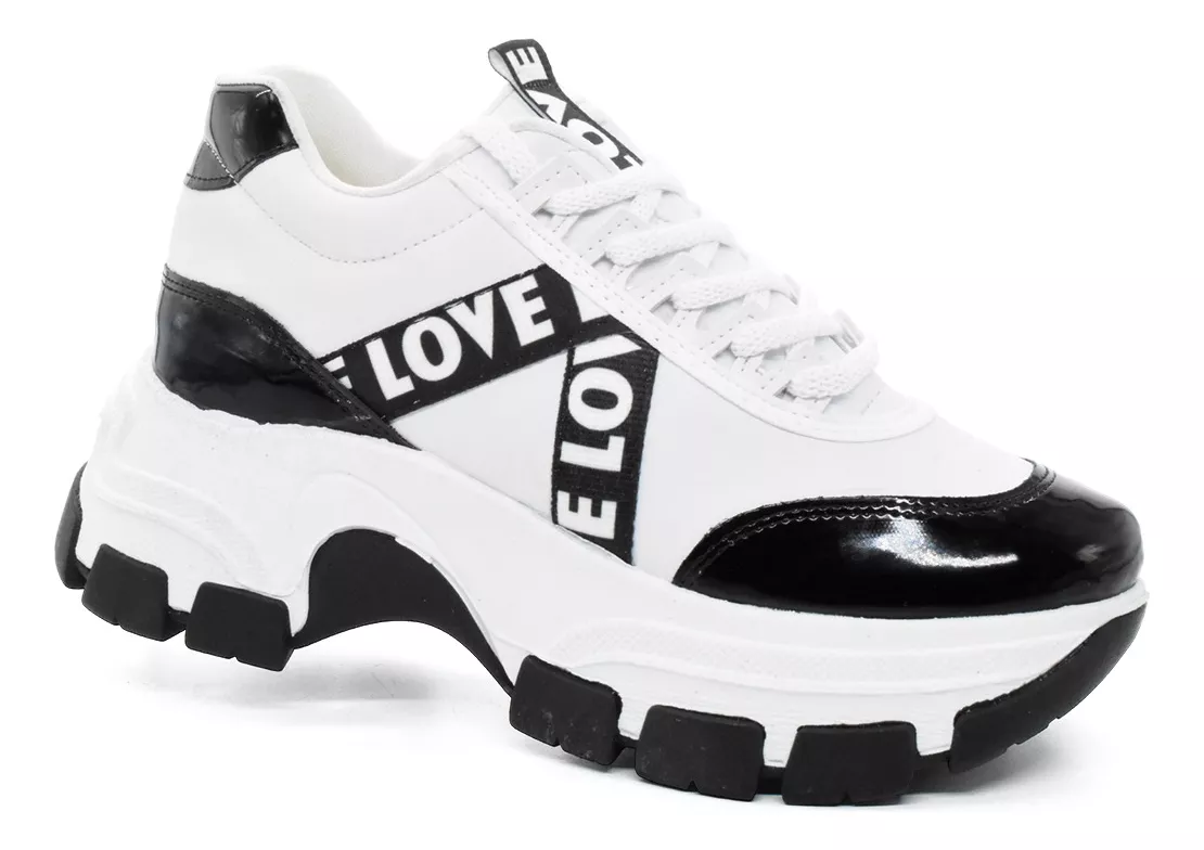 Zapatilla Mujer Urbana Plataforma Cuero Ecologico 102