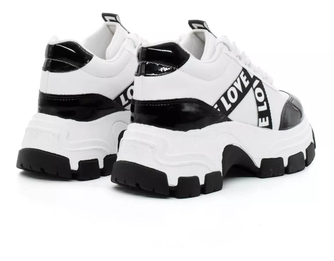 Zapatilla Mujer Urbana Plataforma Cuero Ecologico 102