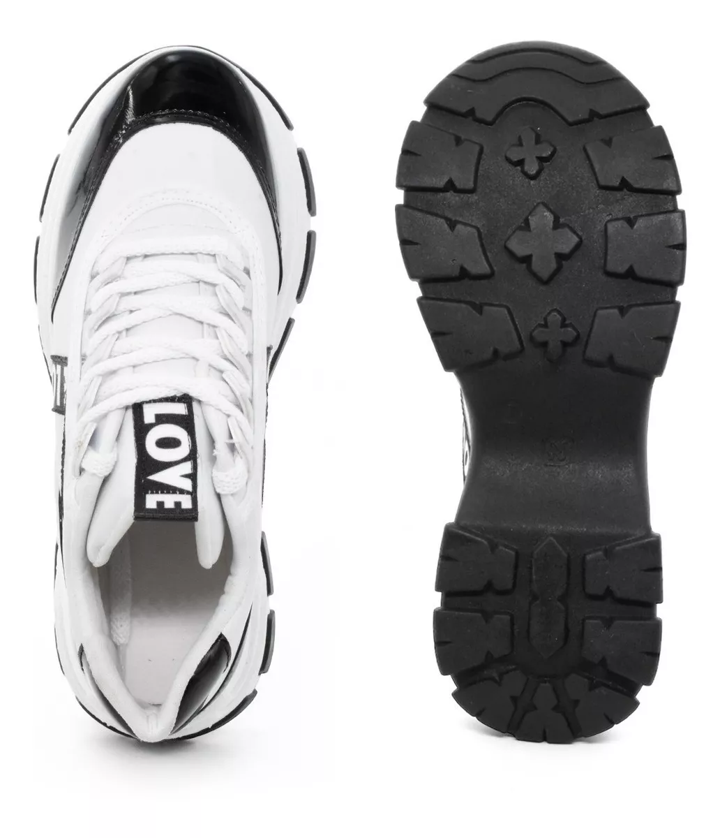 Zapatilla Mujer Urbana Plataforma Cuero Ecologico 102