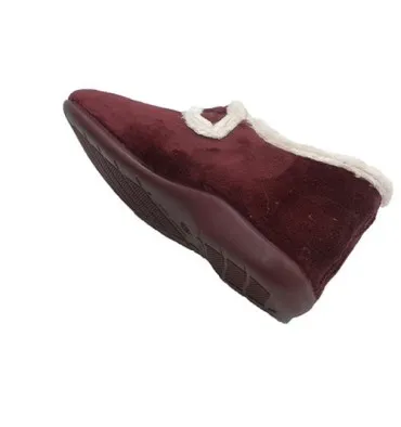 Zapatilla velcro mujer invierno tipo bota Calzamur en burdeos