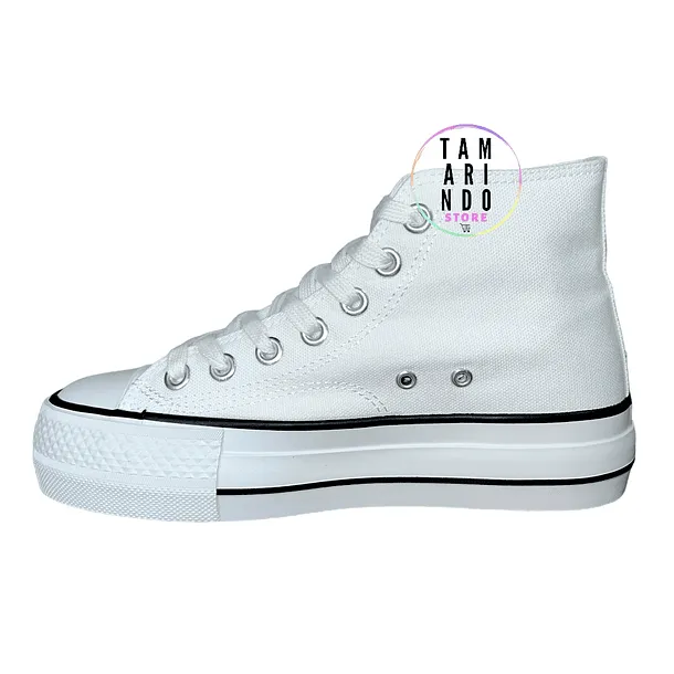 Zapatillas con caña lona blanco J01