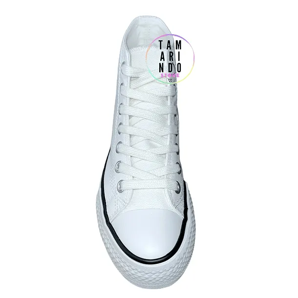 Zapatillas con caña lona blanco J01