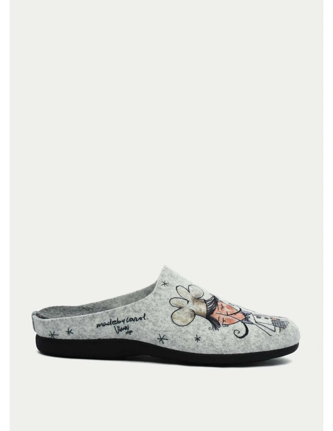 ZAPATILLAS DE CASA VIVANT 202563 GRIS CLARO 