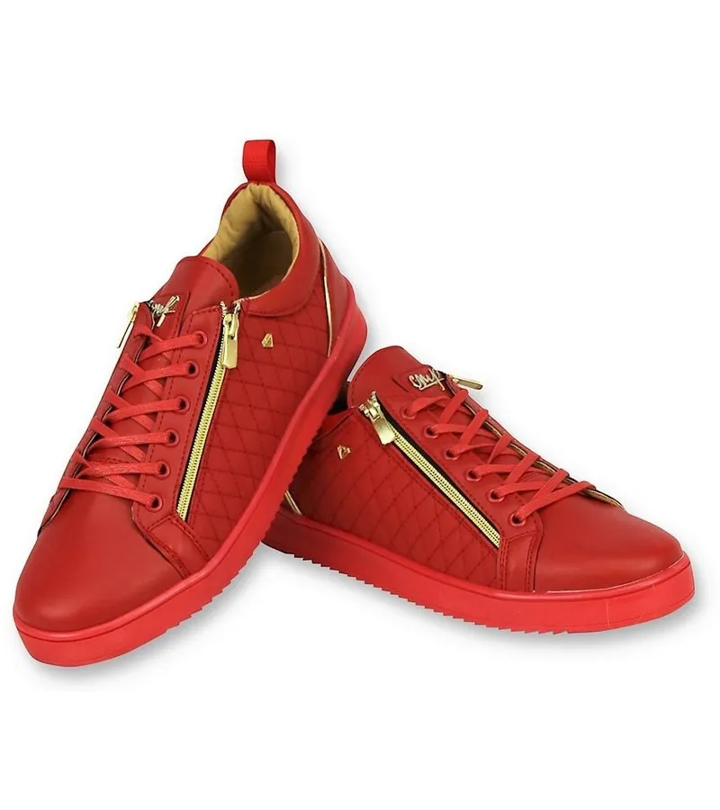 ZAPATILLAS DE LUJO PARA HOMBRE  JAILOR RED GOLD  CMS97  ROJO