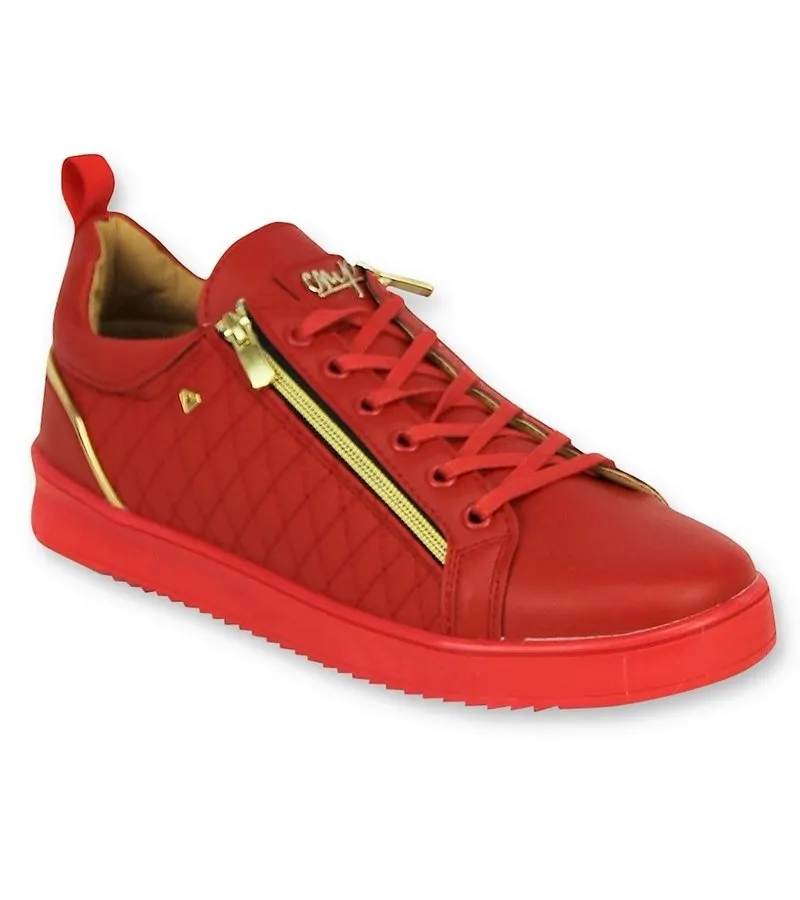ZAPATILLAS DE LUJO PARA HOMBRE  JAILOR RED GOLD  CMS97  ROJO