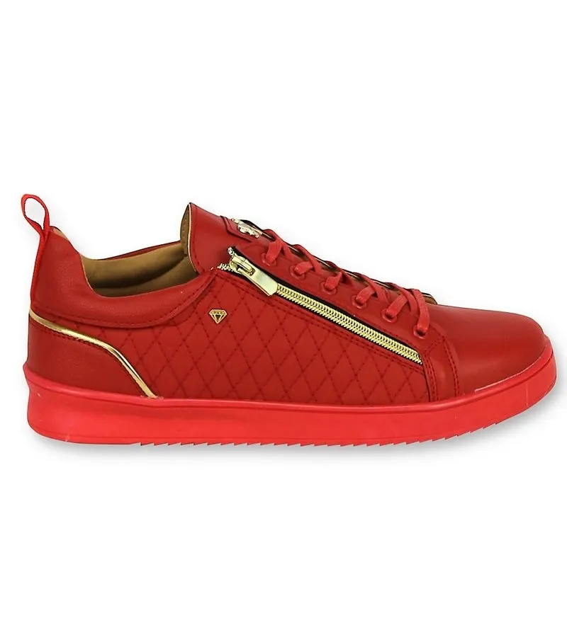 ZAPATILLAS DE LUJO PARA HOMBRE  JAILOR RED GOLD  CMS97  ROJO