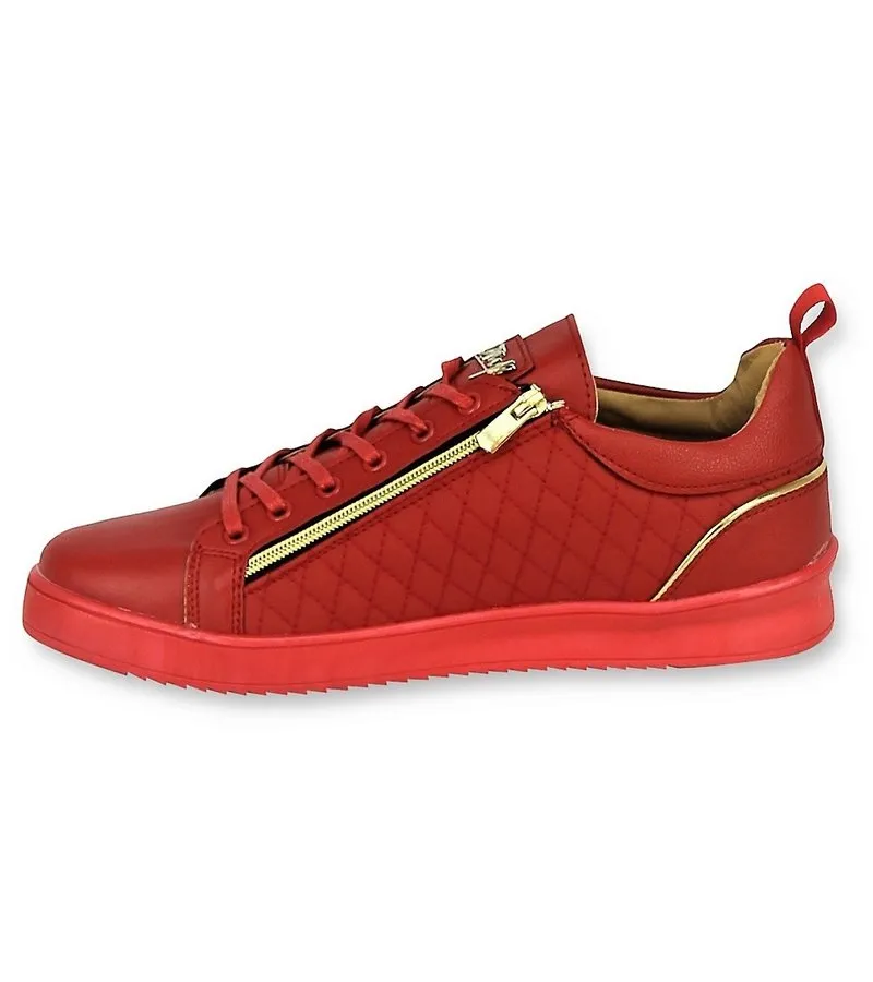 ZAPATILLAS DE LUJO PARA HOMBRE  JAILOR RED GOLD  CMS97  ROJO